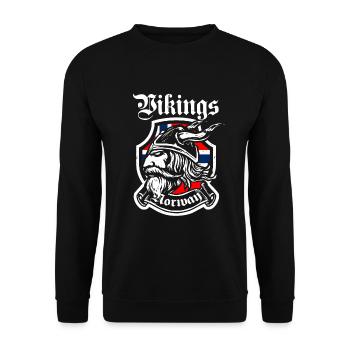Norwegen Wikinger Geschenkidee Skandinavien - Unisex Pullover - Schwarz - Vorne - Alina (178cm) & Michal (187cm)
