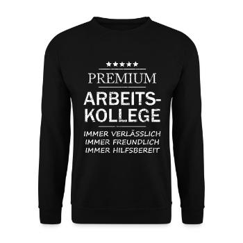 Bester Arbeitskollege Spruch Geschenk Herren - Unisex Pullover - Schwarz - Vorne - Alina (178cm) & Michal (187cm)