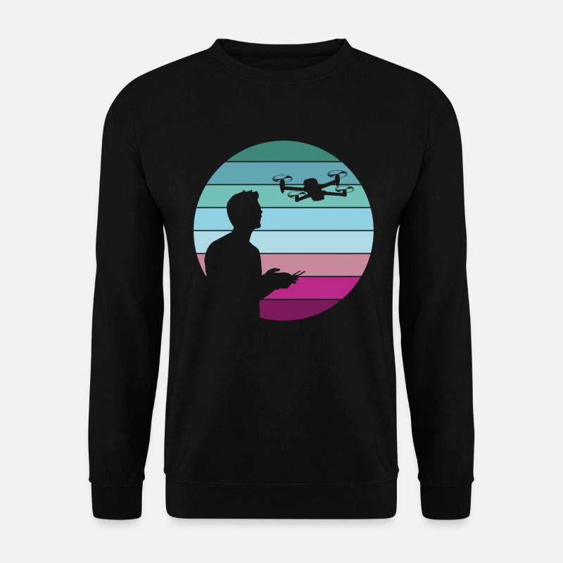 Drohne Pilot Quadrocopter Geschenk Retro Vintage - Unisex Pullover - Schwarz