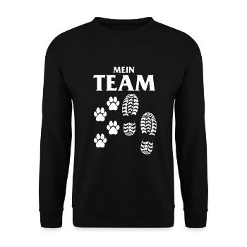 Hundebesitzer Hundehalter geschenkidee Hunde Team - Unisex Pullover - Schwarz - Vorne - Alina (178cm) & Michal (187cm)