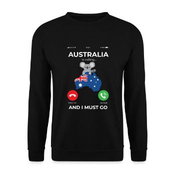 Australien is Calling Urlaub Geschenk - Unisex Pullover - Schwarz - Vorne - Alina (178cm) & Michal (187cm)