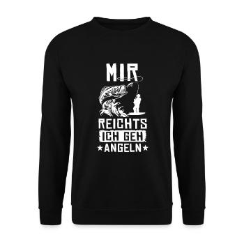 Mir Reichts Ich Geh Angeln Angler Geschenk - Unisex Pullover - Schwarz - Vorne - Alina (178cm) & Michal (187cm)