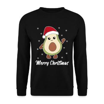 Avocado Christmas gift Christmas present - Unisex Sweatshirt - black - Front - Alina (178cm) & Michal (187cm)