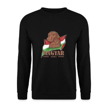 Cadeau de chiens canins Magyar Vizsla - Sweat-shirt Unisexe - noir - Devant - Alina (178cm) & Michal (187cm)