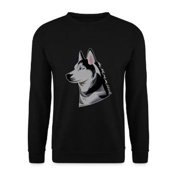 Husky - Great gift for husky lovers - Unisex Sweatshirt - black - Front - Alina (178cm) & Michal (187cm)