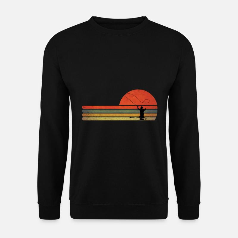 Retro Vintage Fliegenfischen - Unisex Pullover - Schwarz