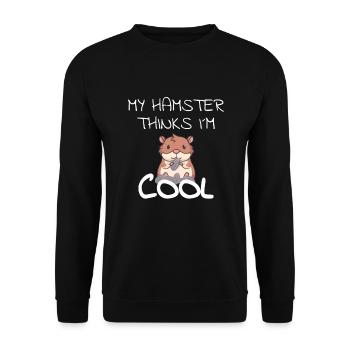 Hamster Haustier Nagetier Geschenkidee Goldhamster - Unisex Pullover - Schwarz - Vorne - Alina (178cm) & Michal (187cm)