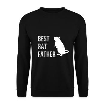 Rat Rodent Gift - Best Ratfather - Unisex Sweatshirt - black - Front - Alina (178cm) & Michal (187cm)