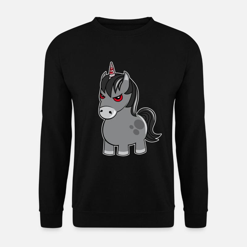 Böses Zorniges Einhorn Unicorn Lustiges Geschenk - Unisex Pullover - Schwarz