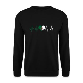Algérie Maillot Football Equipe Fan Cadeau - Sweat-shirt Unisexe - noir - Devant - Alina (178cm) & Michal (187cm)