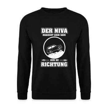 Lada Niva Autoliebhaber Russland Offroad 4x4 - Unisex Pullover - Schwarz - Vorne - Alina (178cm) & Michal (187cm)