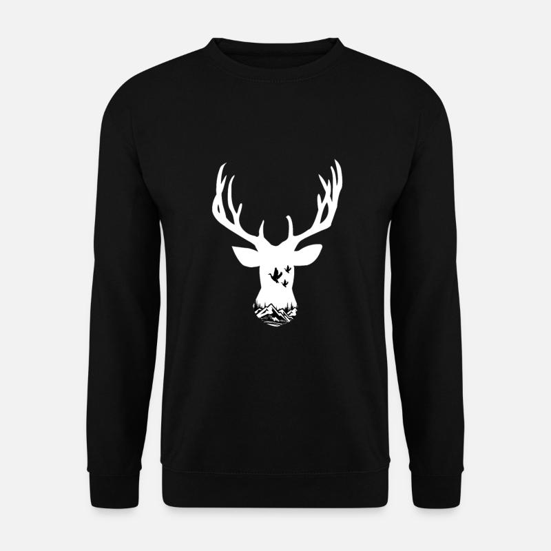 Rotwildjagd im Freien Berg - Unisex Pullover - Schwarz