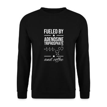 Fueled By - Biologie Lehrer Kaffee Geschenk - Unisex Pullover - Schwarz - Vorne - Alina (178cm) & Michal (187cm)