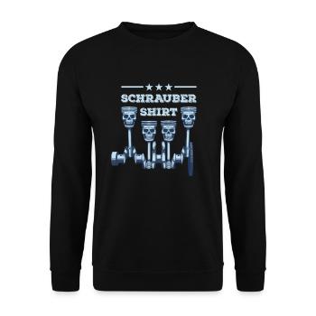 Schrauber Kurbelwelle Kolben Kfz Mechaniker Auto - Unisex Pullover - Schwarz - Vorne - Alina (178cm) & Michal (187cm)
