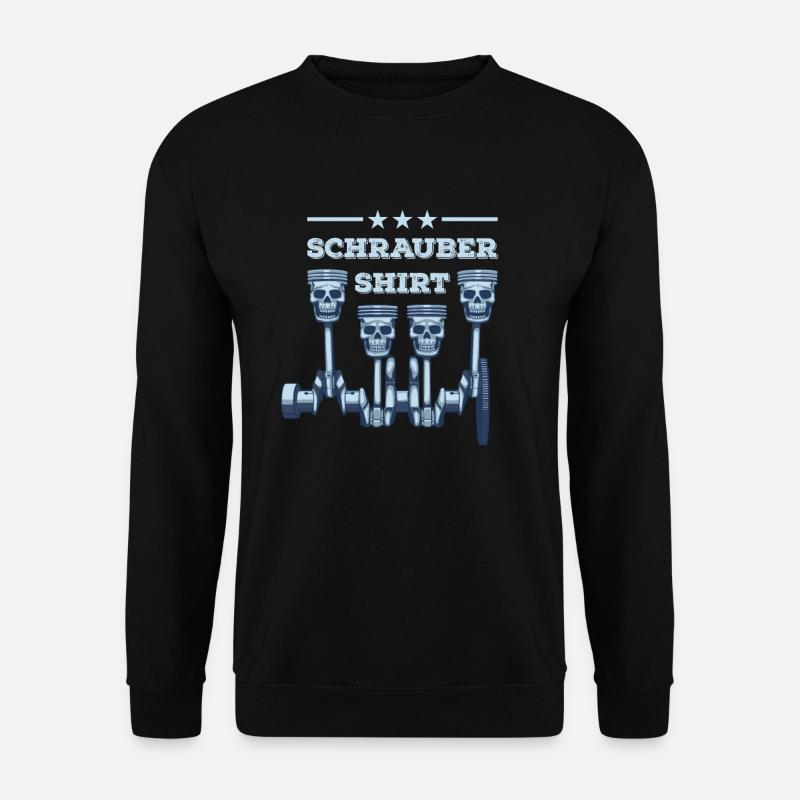 Schrauber Kurbelwelle Kolben Kfz Mechaniker Auto - Unisex Pullover - Schwarz
