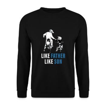 Motocross père et fils vélo vélo fils Bik - Sweat-shirt Unisexe - noir - Devant - Alina (178cm) & Michal (187cm)