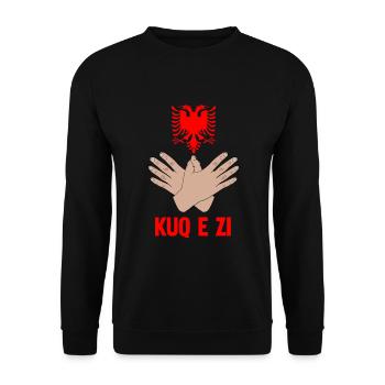 Albanie Aigle Main levée Kosova Kuq E zi Albanais - Sweat-shirt Unisexe - noir - Devant - Alina (178cm) & Michal (187cm)