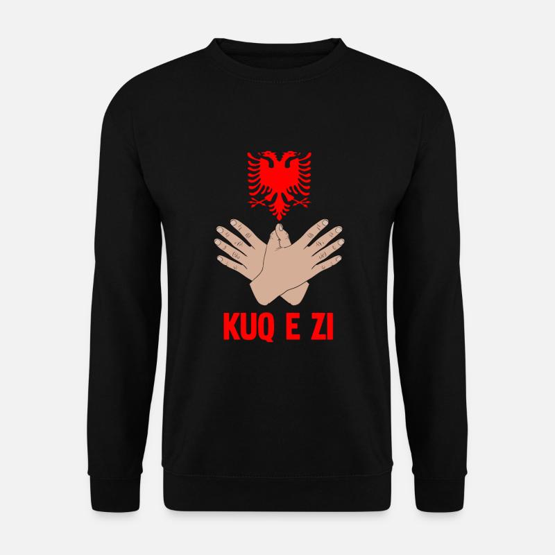 Albanien Adler Handzeichen Kosova Kuq E zi Albaner - Unisex Pullover - Schwarz