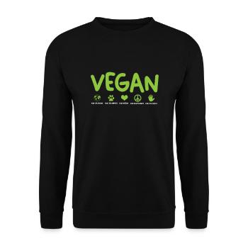Militante des droits des animaux vegan vegan vegan - Sweat-shirt Unisexe - noir - Devant - Alina (178cm) & Michal (187cm)