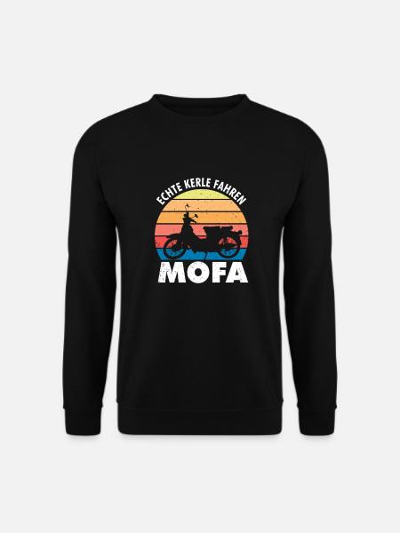 Echte Kerle Fahren Mofa Motorroller Moped Fahrer - Unisex Pullover - Schwarz