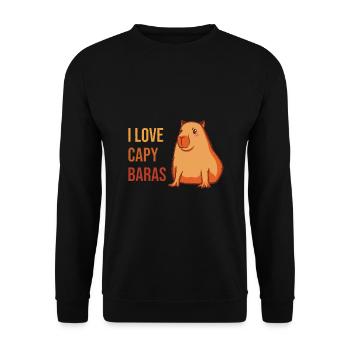 Capybara Capybara Retro I Love Capybaras - Unisex Sweatshirt - black - Front - Alina (178cm) & Michal (187cm)