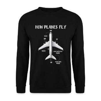 Comment les avions volent cadeau drôle d'ingénieur - Sweat-shirt Unisexe - noir - Devant - Alina (178cm) & Michal (187cm)