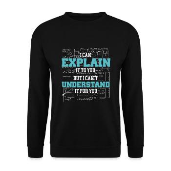 Je peux explain it to you Rigolo - Sweat-shirt Unisexe - noir - Devant - Alina (178cm) & Michal (187cm)