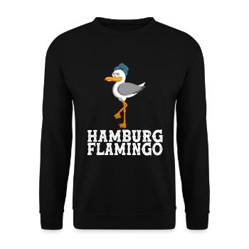 Hamburg Flamingo Möwe Moin Norden HH - Unisex Pullover - Schwarz - Vorne - Alina (178cm) & Michal (187cm)