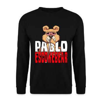 Cocaine Line Nose Bear Teddy Pablo Eskoksbär - Unisex Sweatshirt - black - Front - Alina (178cm) & Michal (187cm)