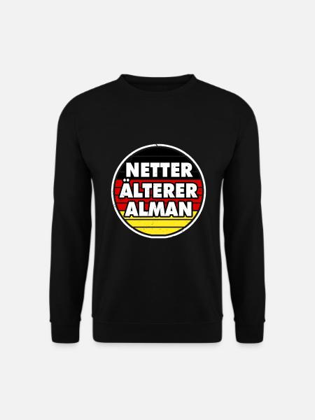 Alman Netter älterer Alman Typisch Deutsch - Unisex Pullover - Schwarz