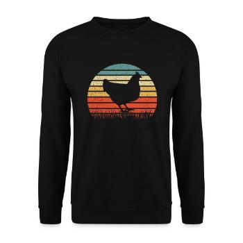 Chicken Chicken Chicken Stable Farm - Unisex Sweatshirt - black - Front - Alina (178cm) & Michal (187cm)