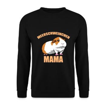 Guinea Pig Geschenk Meerschweinchen Mama - Unisex Pullover - Schwarz - Vorne - Alina (178cm) & Michal (187cm)