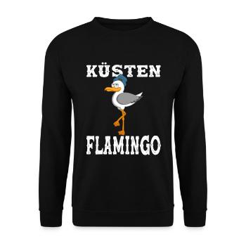 Möwe Flamingo Küste Vogel Meer Strand Wasser - Unisex Pullover - Schwarz - Vorne - Alina (178cm) & Michal (187cm)