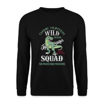 Dinosaurier T Shirt T-Rex Tyrannosaurus für Jungs - Unisex Pullover - Schwarz - Vorne - Alina (178cm) & Michal (187cm)