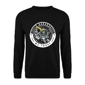 Affe Schimpanse Affen Menschenaffen Banane äffchen - Unisex Pullover - Schwarz - Vorne - Alina (178cm) & Michal (187cm)