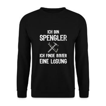 Spengler Dellendoktor Kfz Auto Beruf Lackierer - Unisex Pullover - Schwarz - Vorne - Alina (178cm) & Michal (187cm)