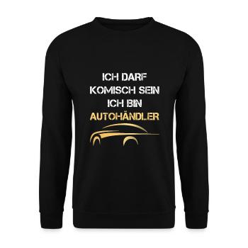 Autohändler Autohandel Autohaus Beruf Sprüche Auto - Unisex Pullover - Schwarz - Vorne - Alina (178cm) & Michal (187cm)