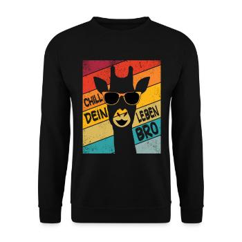 Chiller Giraffe Chill ta vie Giraffen Amour - Sweat-shirt Unisexe - noir - Devant - Alina (178cm) & Michal (187cm)