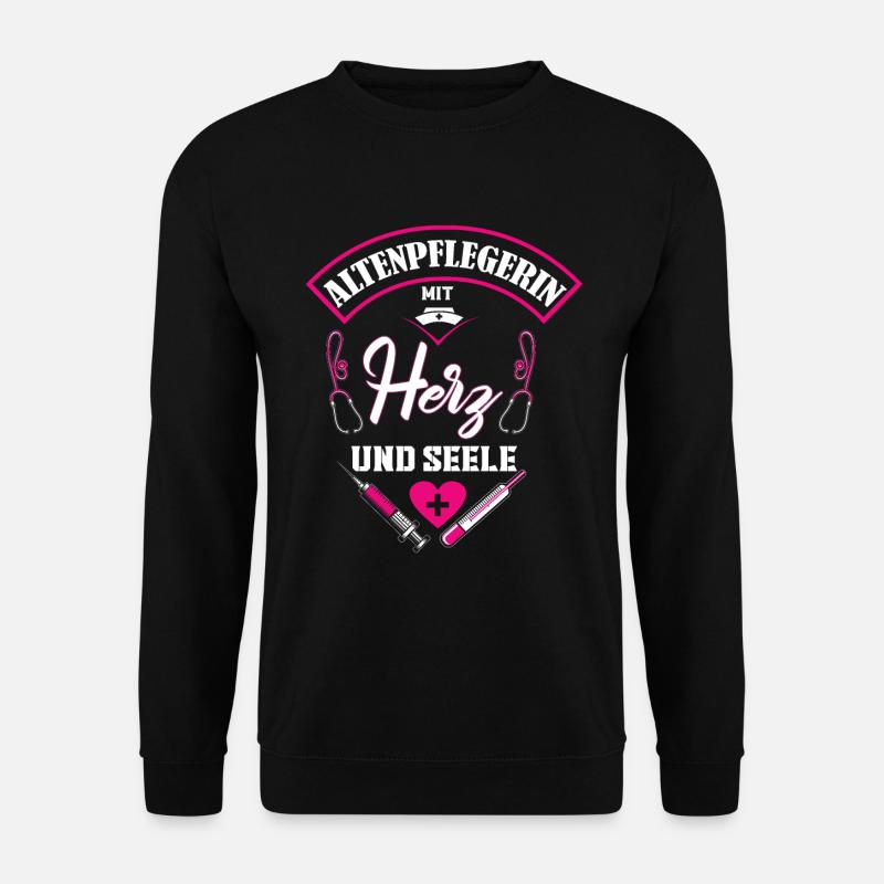 Altenpflegerin mit Herz und Seele Altenpflegerin - Unisex Pullover - Schwarz
