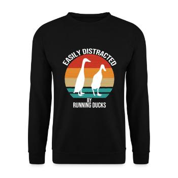 Laufente Selbstversorger Gärtner Ente Geschenk - Unisex Pullover - Schwarz - Vorne - Alina (178cm) & Michal (187cm)