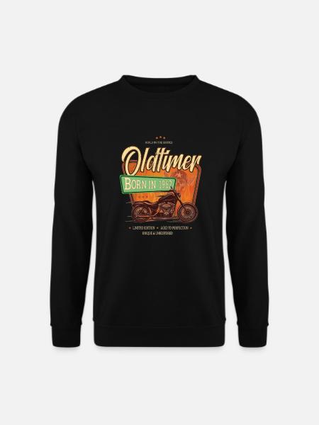 Oldtimer Motorrad geboren 1962 Geburtstag Geschenk - Unisex Pullover - Schwarz