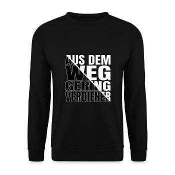 De la route Des bas salaires Le capitalisme Drôle - Sweat-shirt Unisexe - noir - Devant - Alina (178cm) & Michal (187cm)