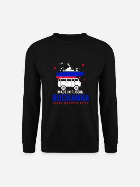 UAZ Buchanka Geländewagen Russland Flagge - Unisex Pullover - Schwarz
