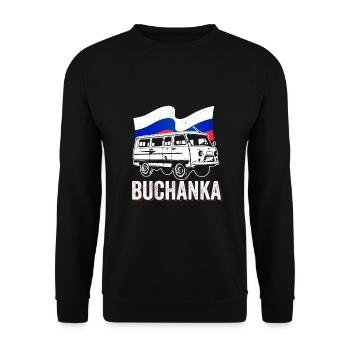 UAZ Buchanka SUV Russia - Unisex Sweatshirt - black - Front - Alina (178cm) & Michal (187cm)