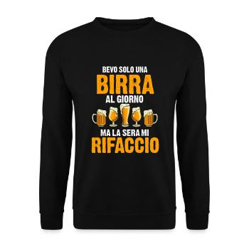 Bevo solo una Birra al Giorno ma la sera mi - Unisex Pullover - Schwarz - Vorne - Alina (178cm) & Michal (187cm)