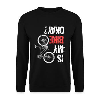 Is My Bike Okay BMX Bicycle - Unisex Sweatshirt - black - Front - Alina (178cm) & Michal (187cm)