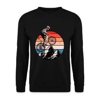 Hommes Bintage Vintage Vélo Vélo Vintage - Sweat-shirt Unisexe - noir - Devant - Alina (178cm) & Michal (187cm)
