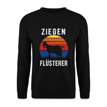 Ziegen Flüsterer lustiges Geschenk Bauer Farmer - Unisex Pullover - Schwarz - Vorne - Alina (178cm) & Michal (187cm)