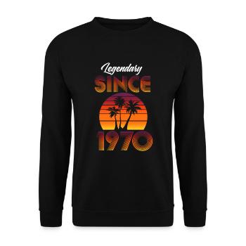 Legendary Since 1970 Retro Vintage 1970's Birthday - Unisex Sweatshirt - black - Front - Alina (178cm) & Michal (187cm)