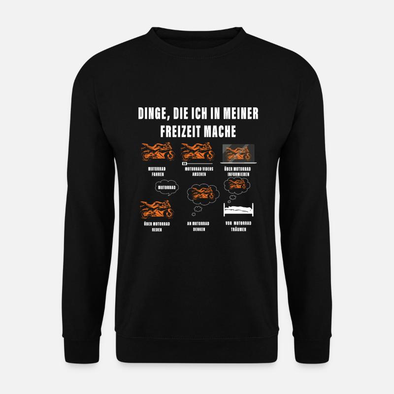 Dinge, die ich in meiner Freizeit mache Motorrad - Unisex Pullover - Schwarz